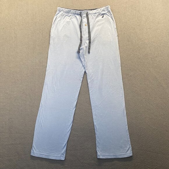 Nautica Mens Sleepwear Pants Blue Size M Cotton Pockets,Drawstring,Logo,Comfort - Picture 1 of 12